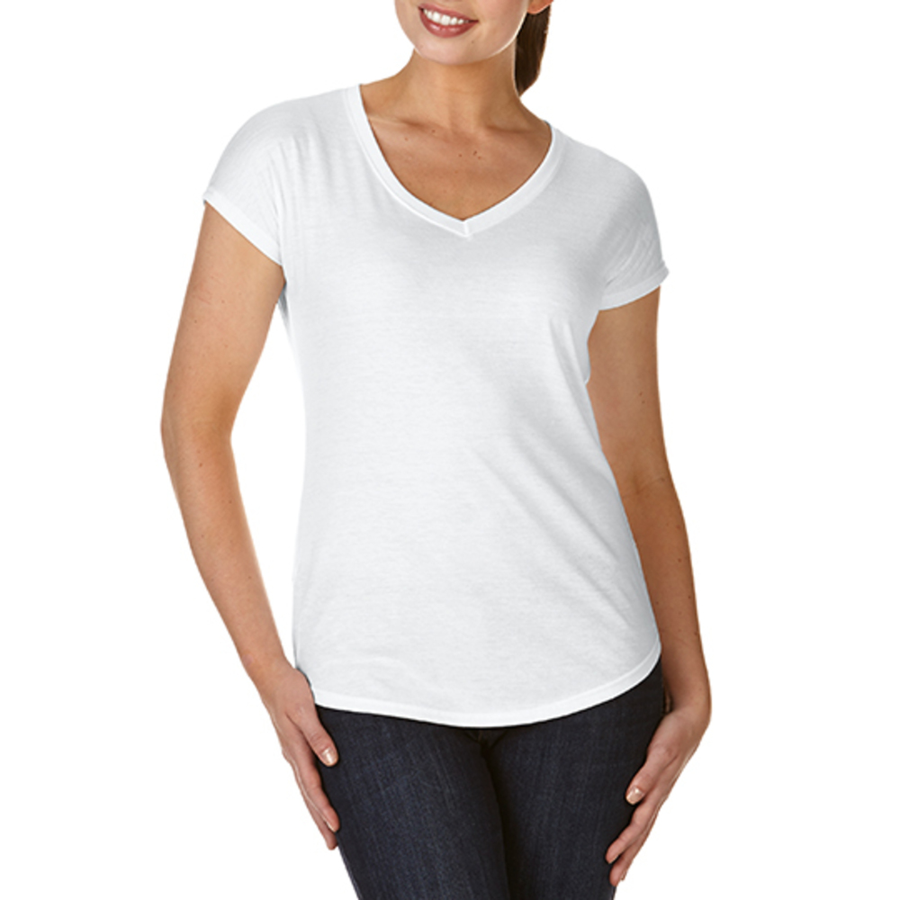 Women's tri-blend V-neck tee