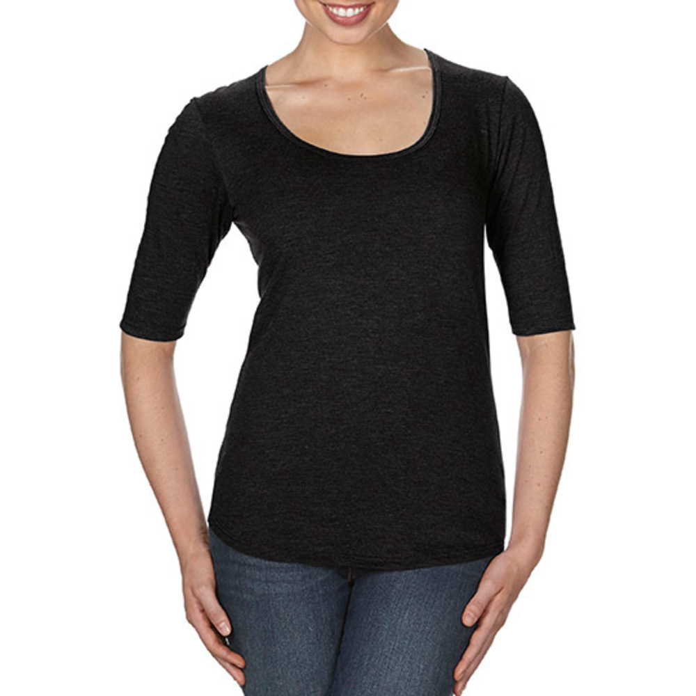 Women's Tri-Blend Deep Scoop 1/2 Sleeve Tea