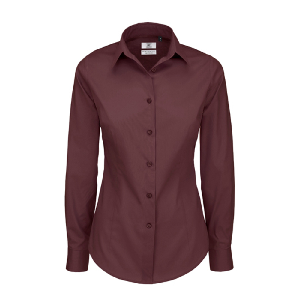 Poplin Shirt Black Tie Long Sleeve / Women