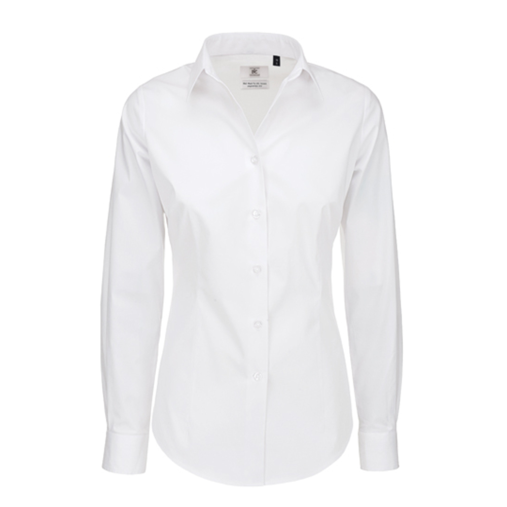 Poplin Shirt Black Tie Long Sleeve / Women
