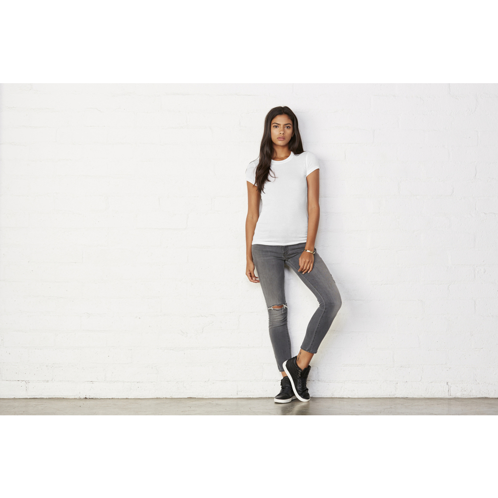 Sheer Rib Crew Neck T-Shirt