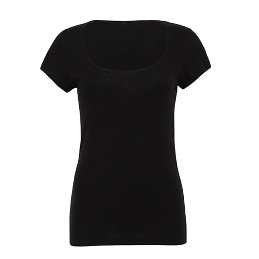 Sheer Rib Scoop Neck T-Shirt