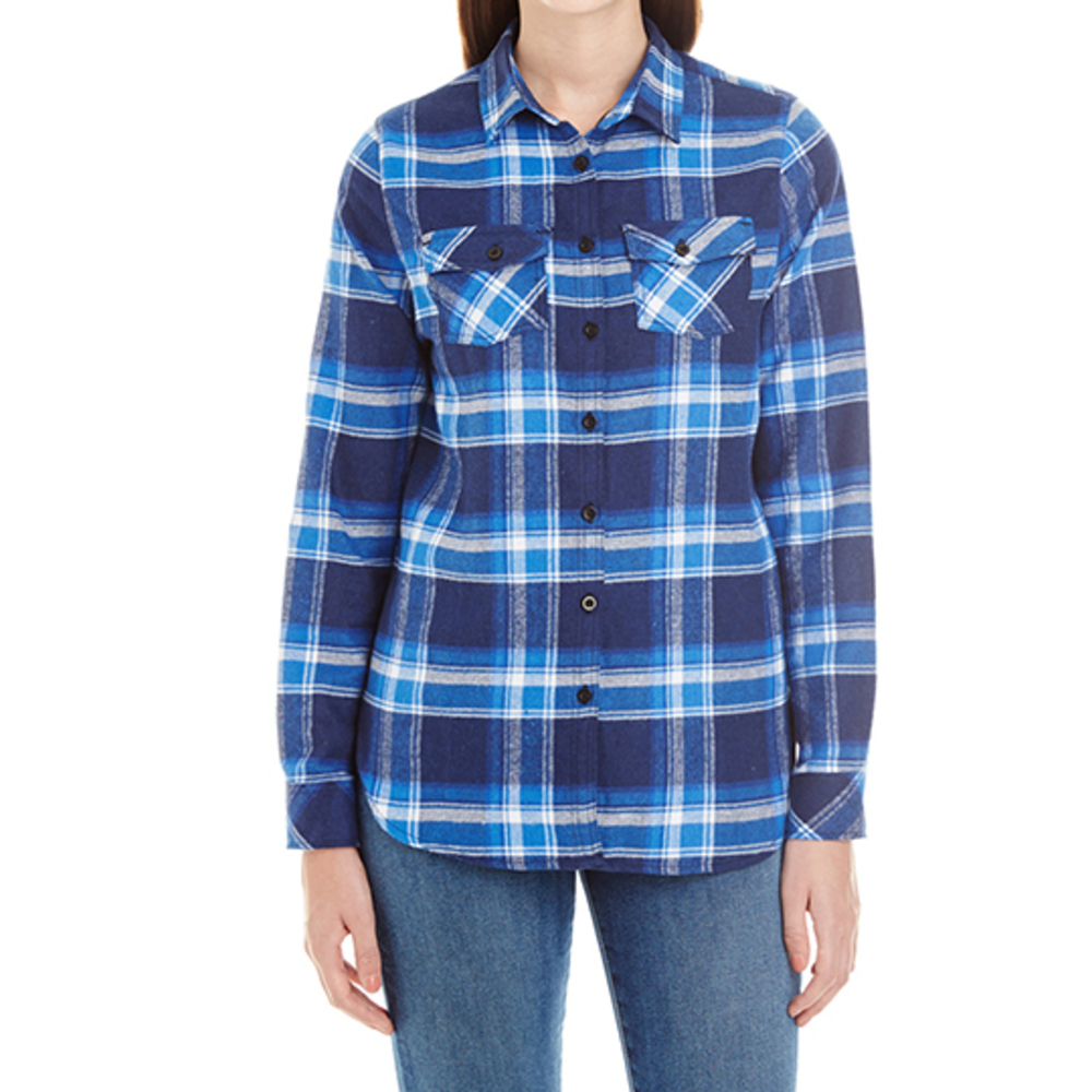 Women`s Woven Plaid Flannel Shirt