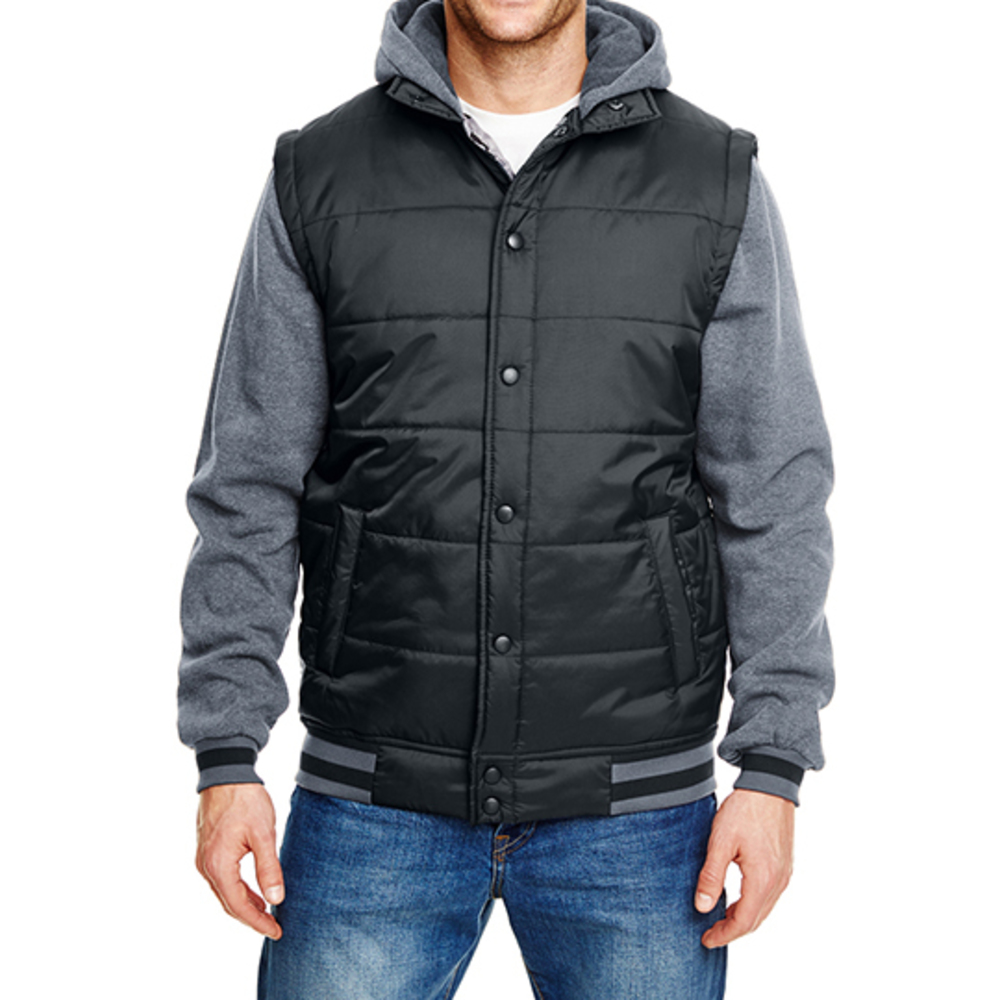 Hooded Fleece Sleeved Puffer Vest