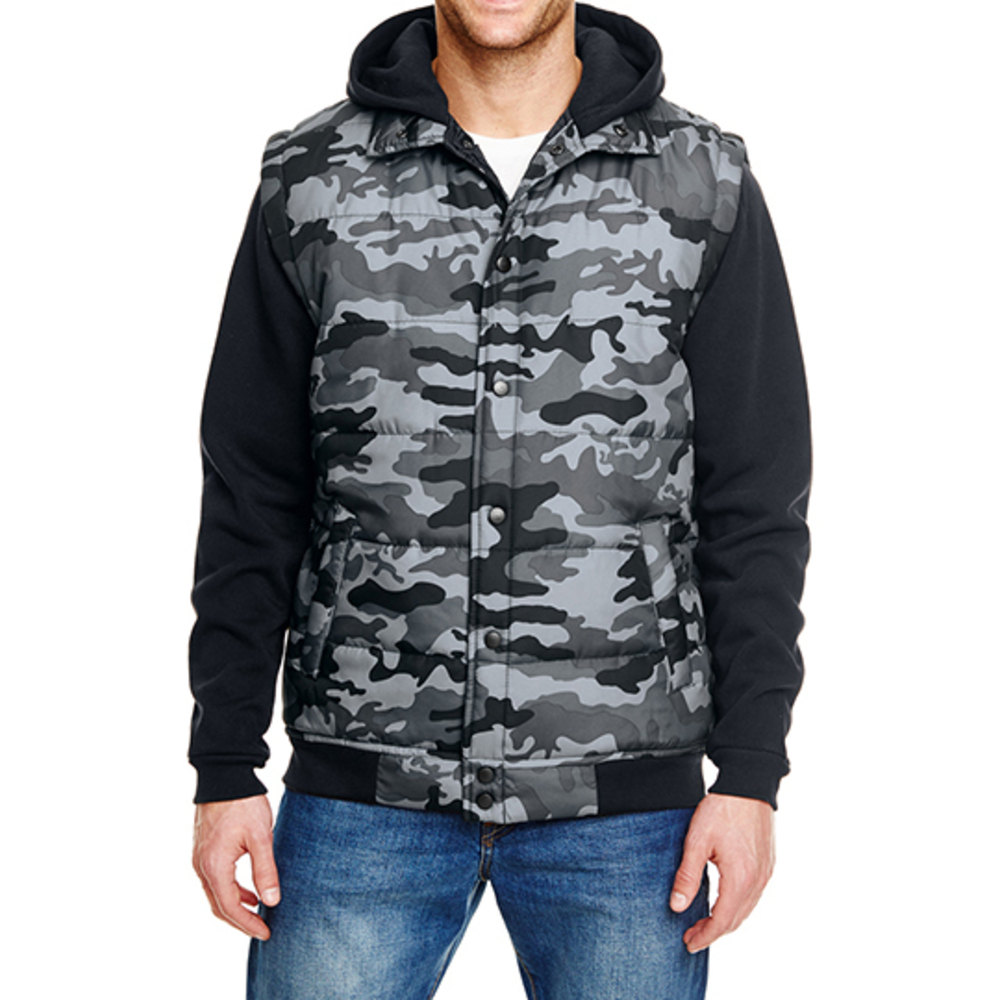Hooded Fleece Sleeved Puffer Vest