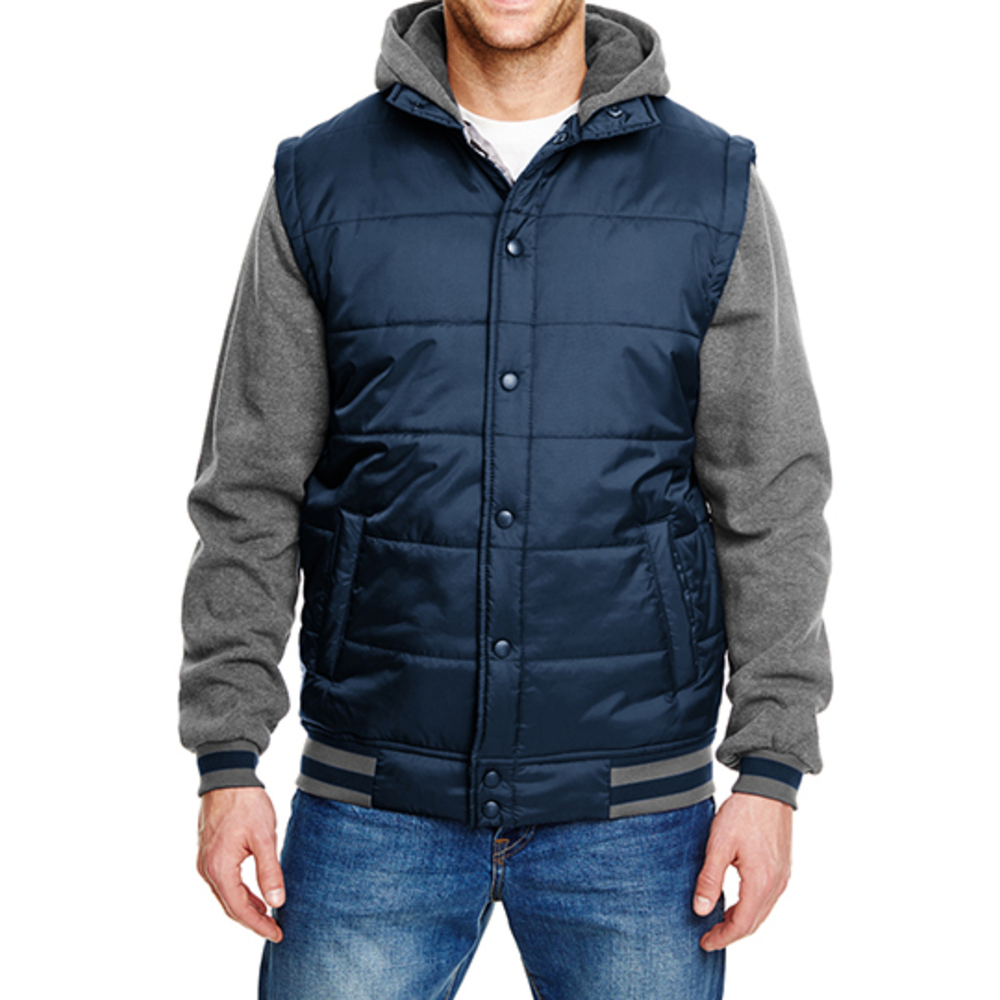 Hooded Fleece Sleeved Puffer Vest