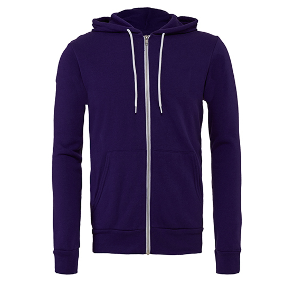Unisex Zip-Up Poly-Cotton Fleece Hoodie