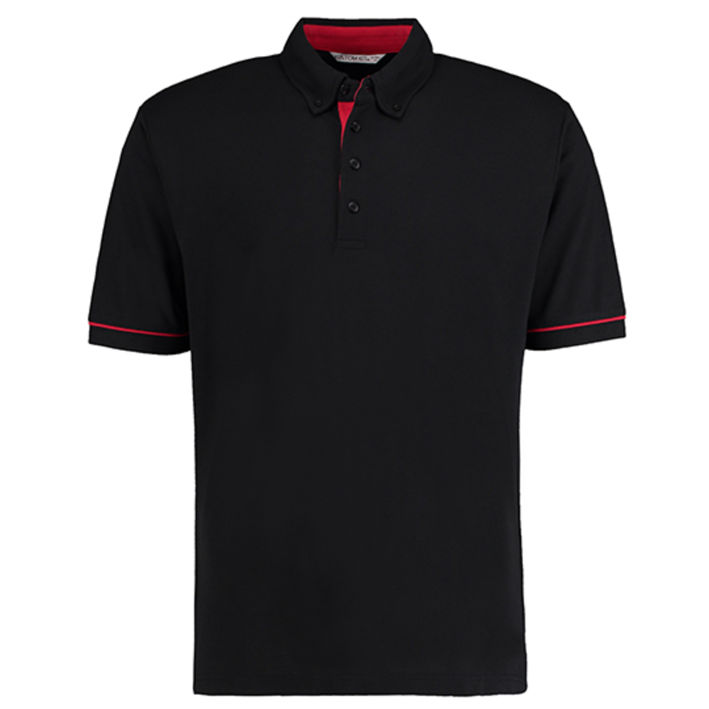 Button Down Collar Contrast Polo Shirt