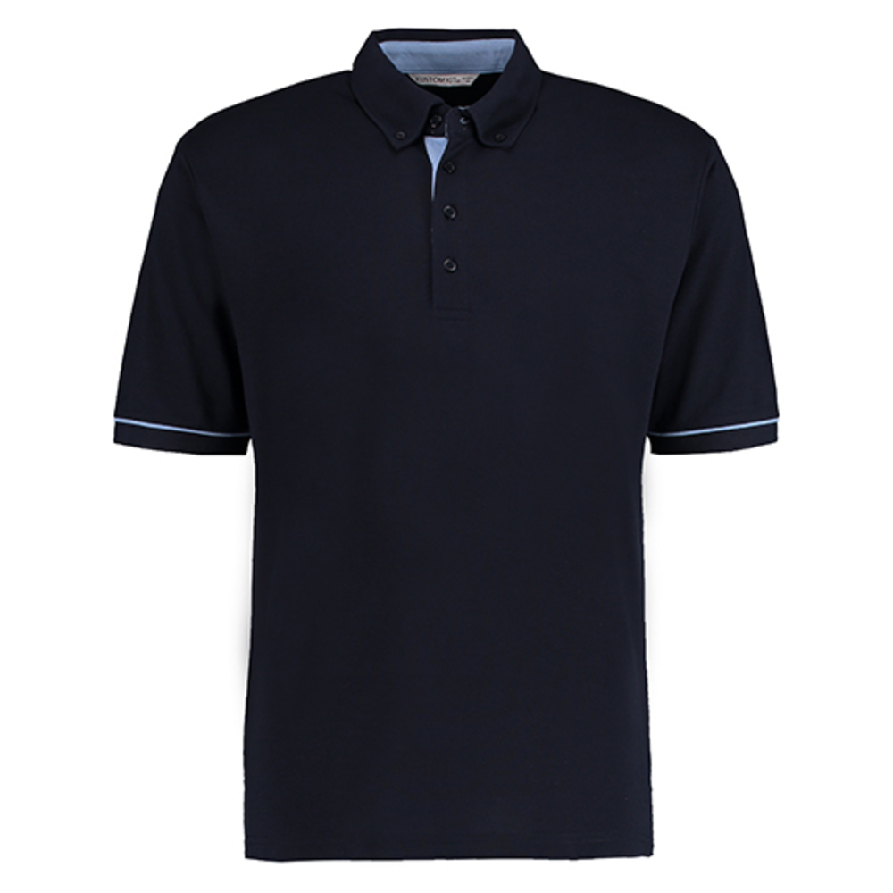Button Down Collar Contrast Polo Shirt