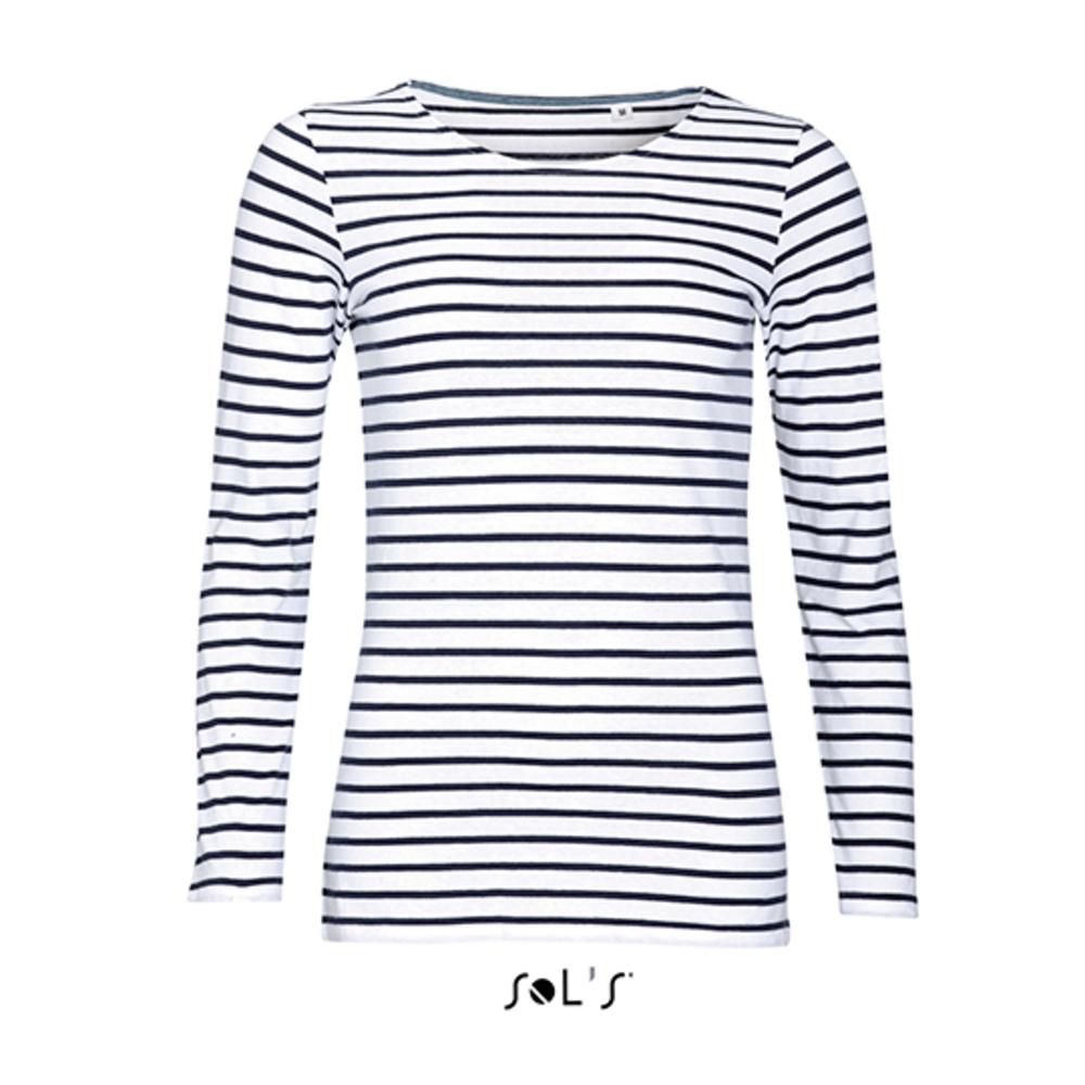 Women? s Long Sleeve Striped T-Shirt Navy
