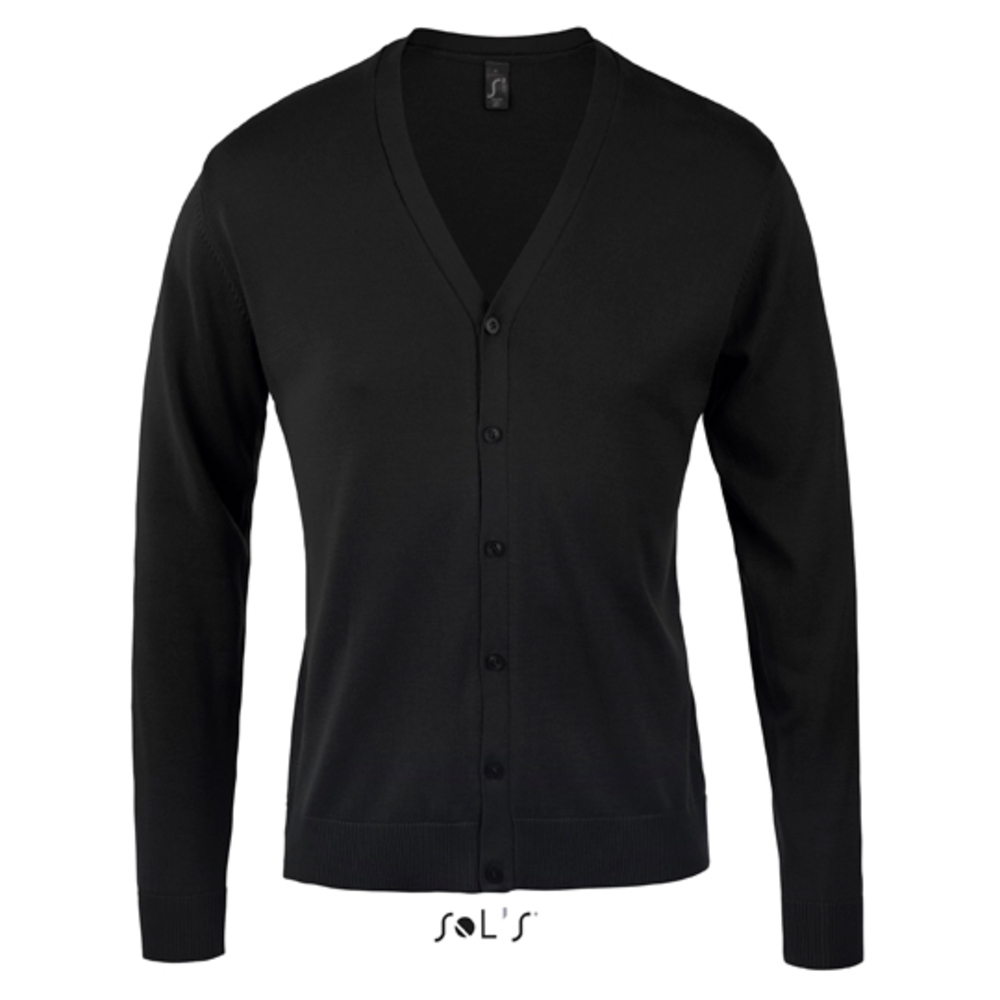 Golden Men V-Neck Knitted Cardigan