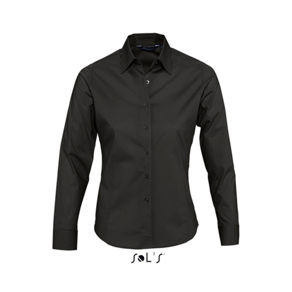 Chemise manches longues extensible pour dames Eden