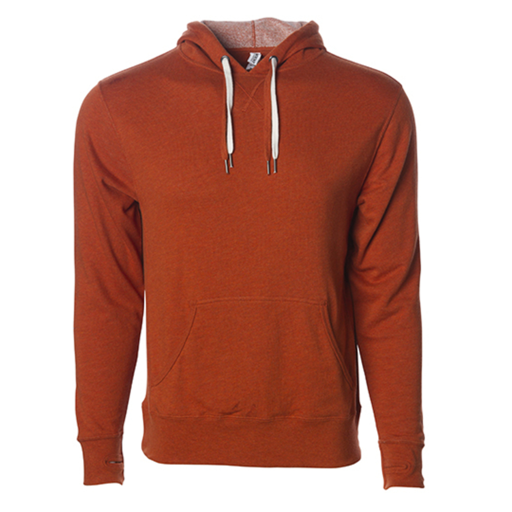 Pull unisexe à capuchon en tissu éponge français de poids moyen.