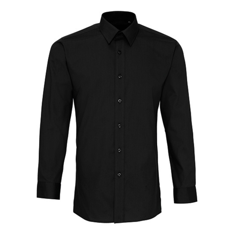 Chemise pour homme à manches longues en popeline ajustée