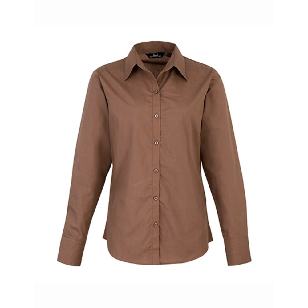 Ladies Poplin Long Sleeve Blouse