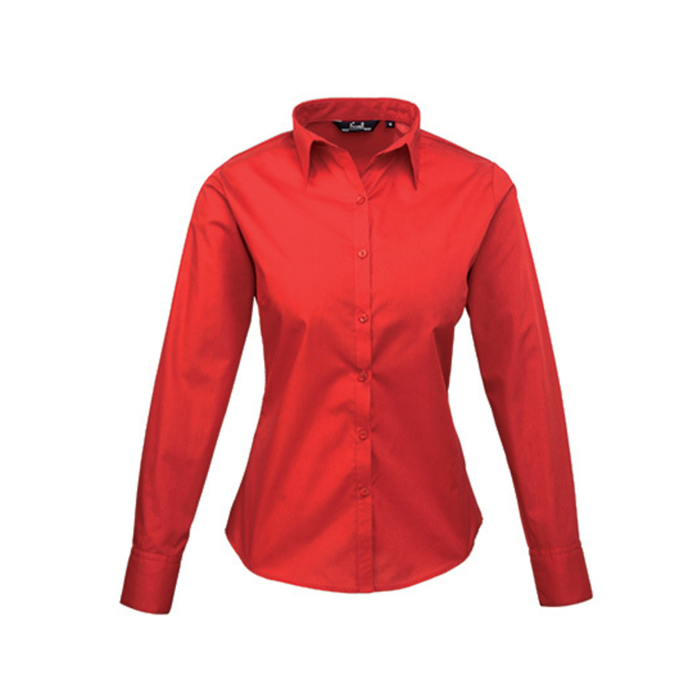Ladies Poplin Long Sleeve Blouse