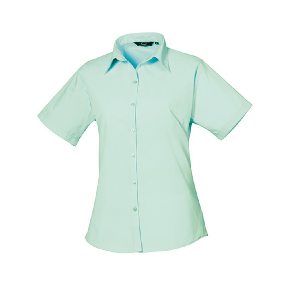Ladies Poplin Short Sleeve Blouse