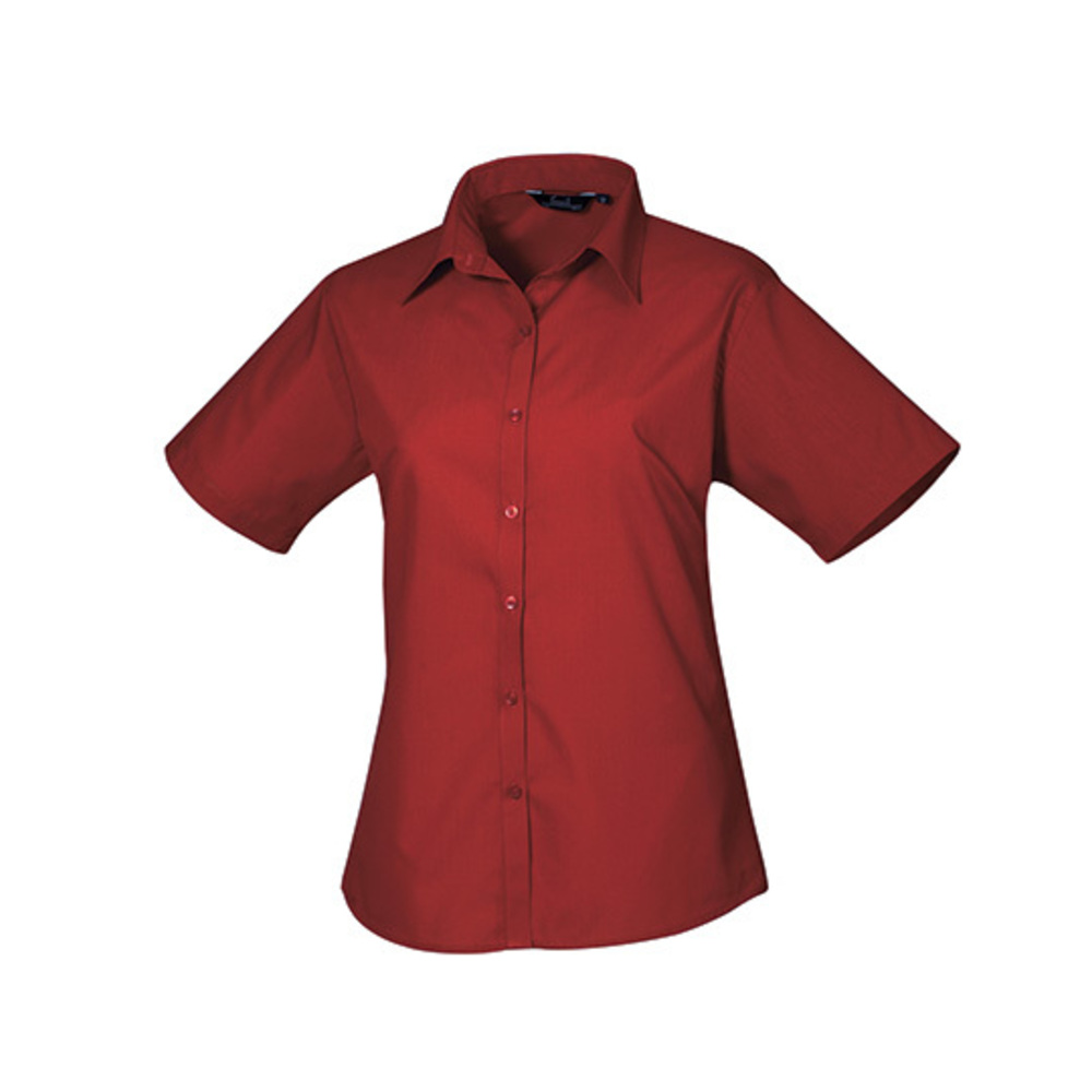 Ladies Poplin Short Sleeve Blouse