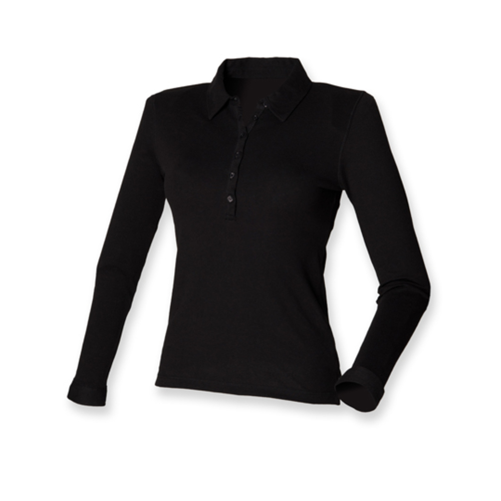 Ladies Long Sleeved Stretch Polo