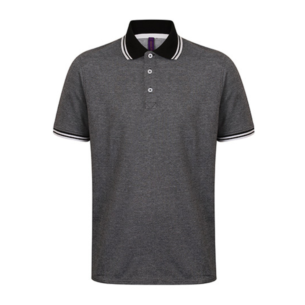 Mens 2-Tone Pique Tipped Polo Shirt