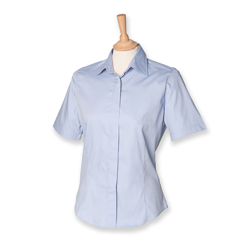 Ladies Short Sleeved Pinpoint Oxford Shirt