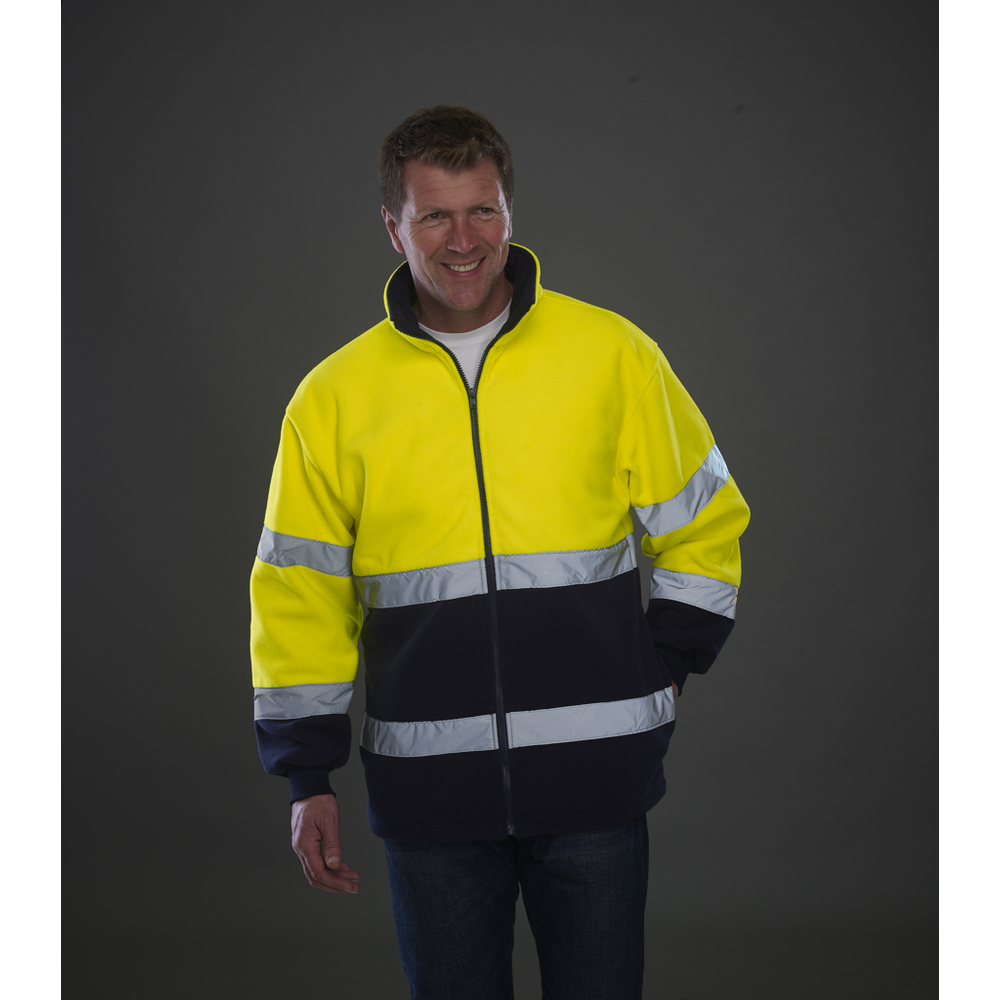 High Visibility 2 Bands 2-Tone Fleece Jacket