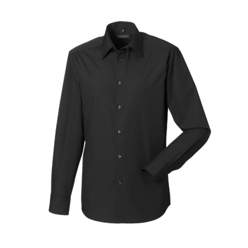 Men`s Long Sleeve Polycotton Tailored Poplin Shirt
