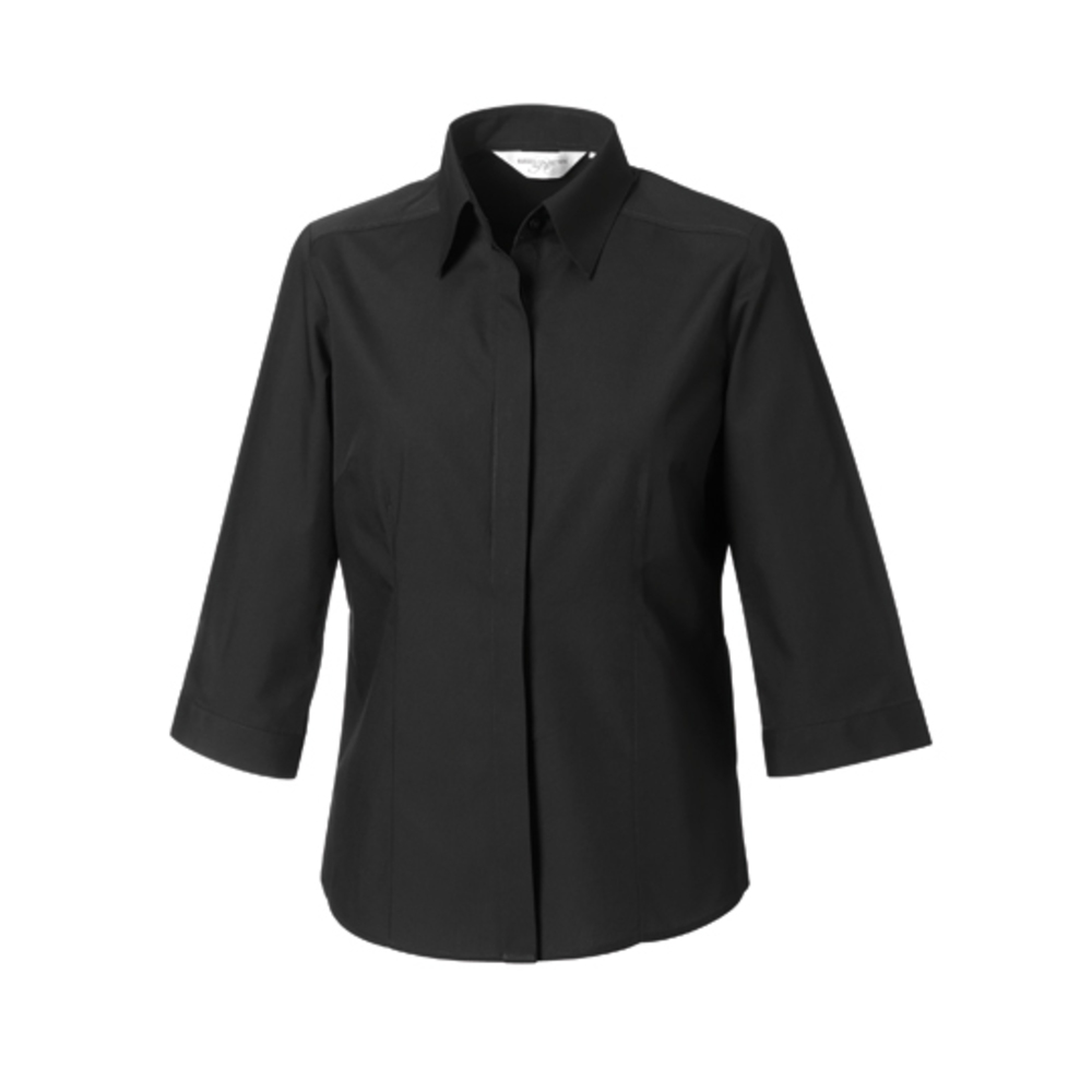 Ladies´ 3/4 Sleeve Polycotton Fitted Poplin Shirt