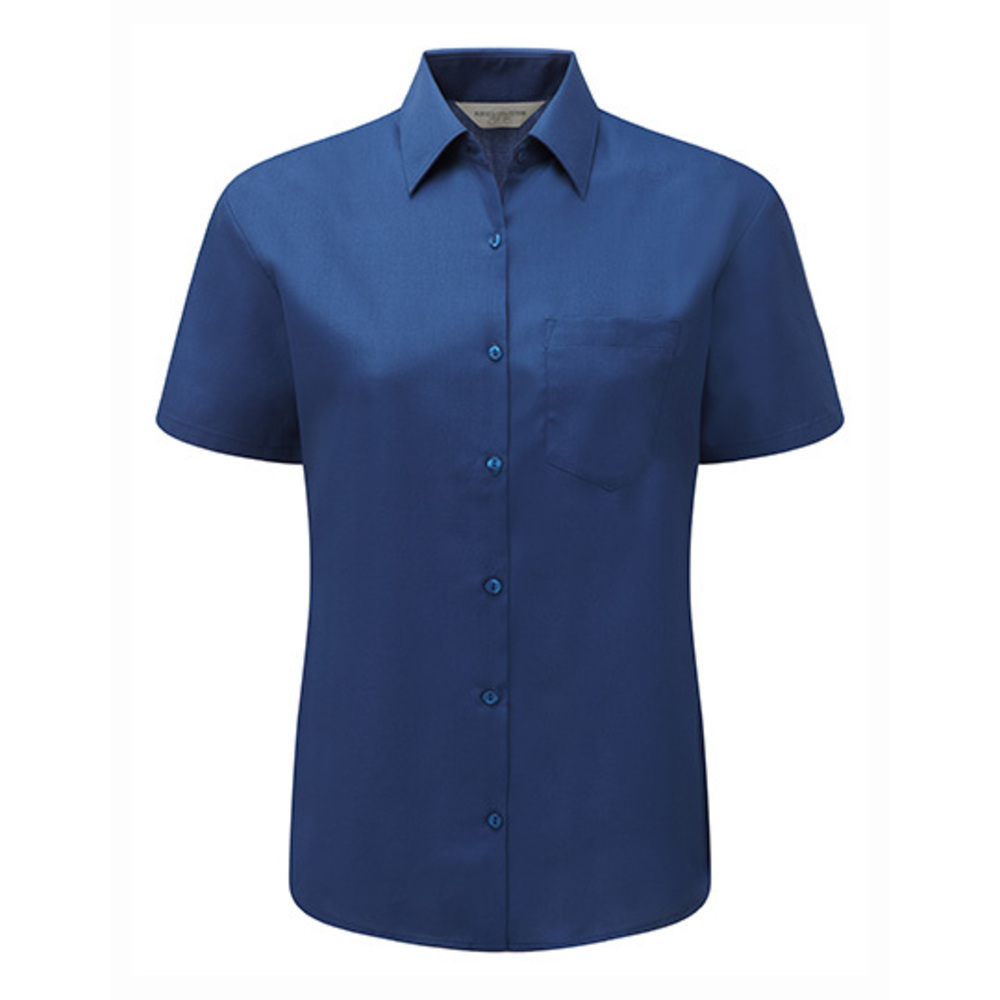 Ladies? short sleeve polycotton poplin shirt
