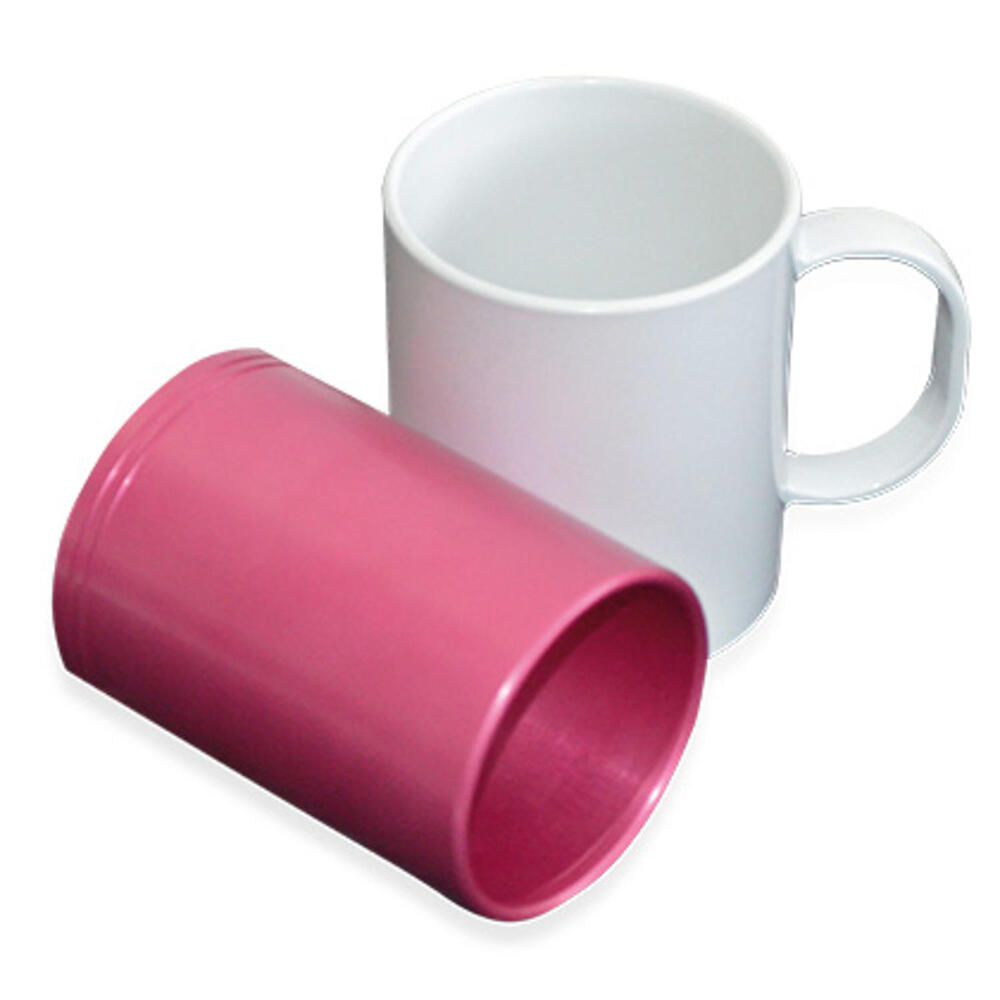 Sublimationstasse Kunststoff Weiß einzeln