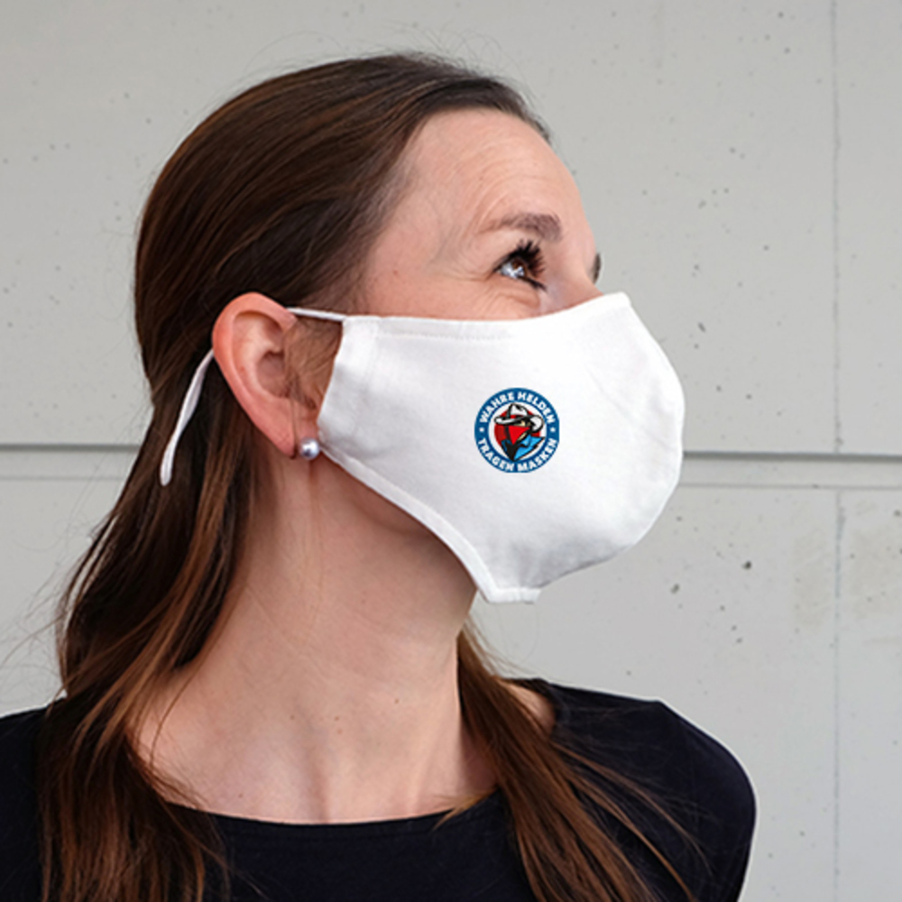Fabric mask model: James, printed white