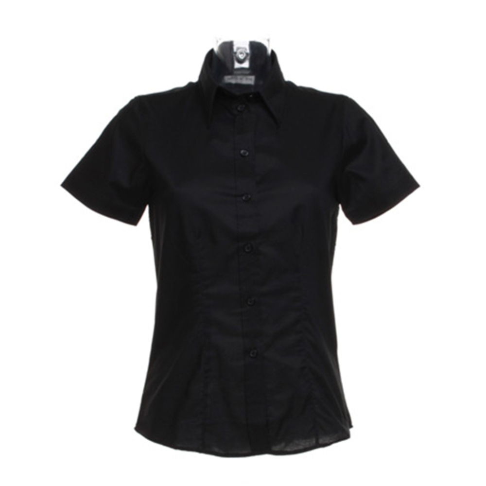 Camisa Oxford de manga corta con corte a medida para mujer