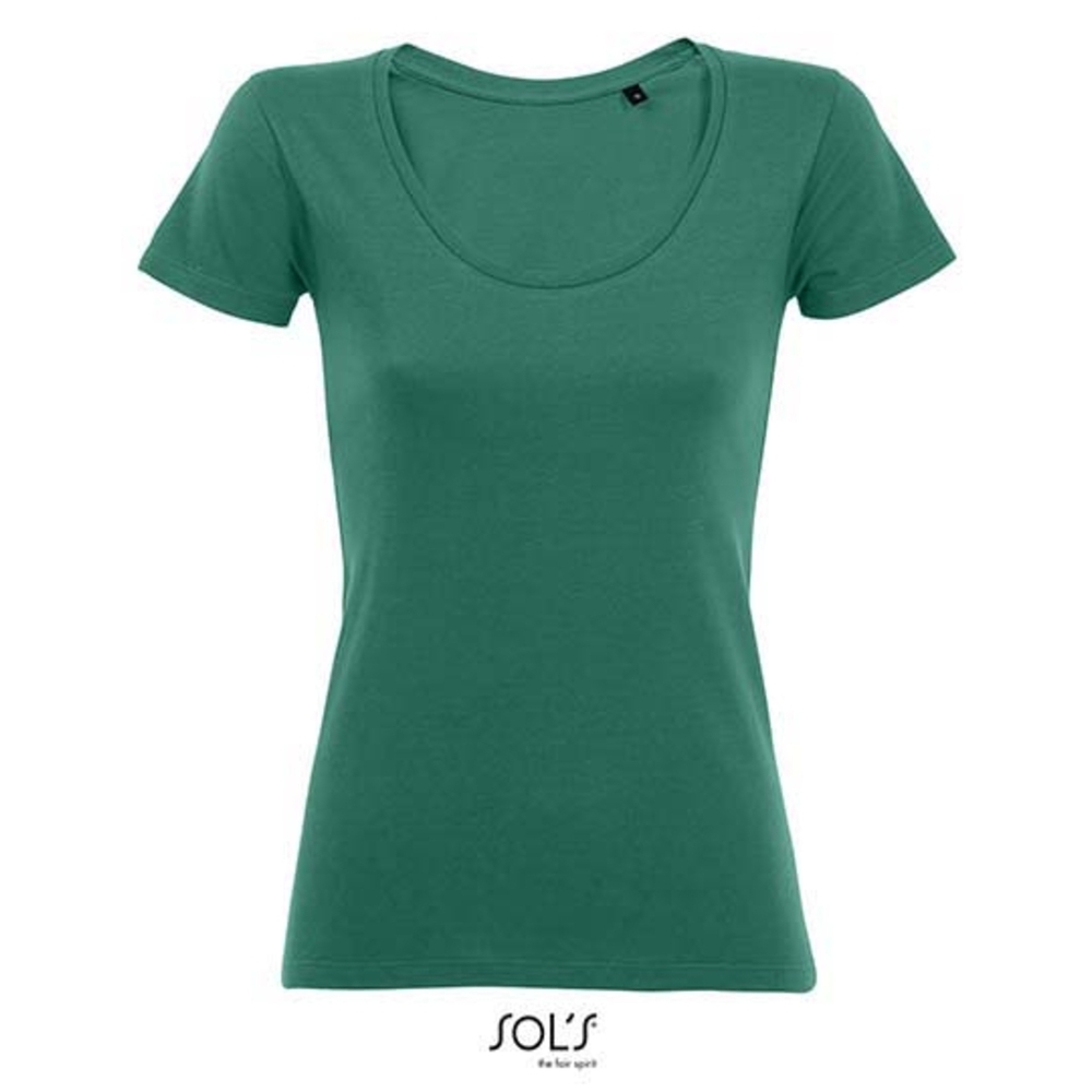 Camiseta de mujer Metropolitan de corte bajo con cuello redondo
