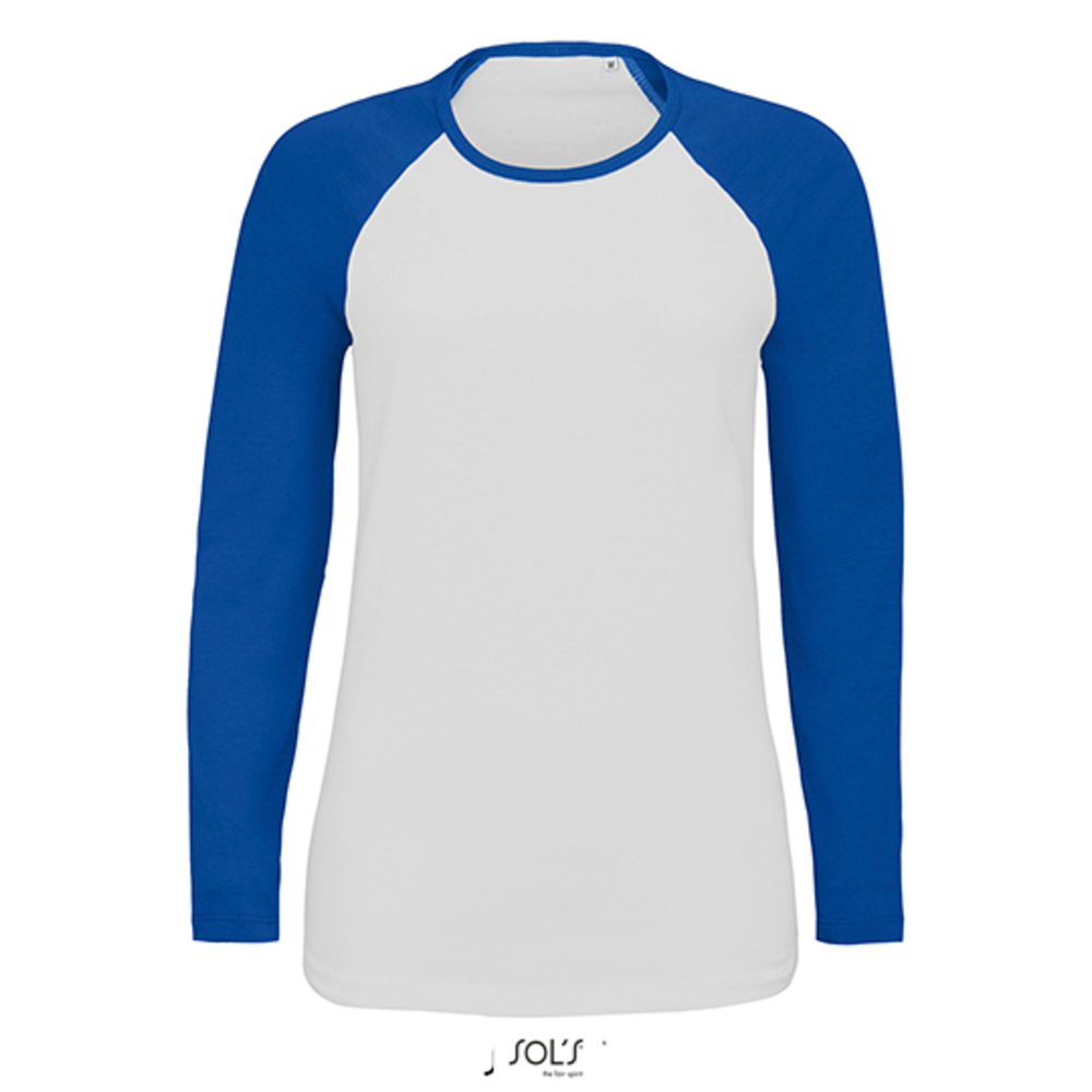 Camiseta de manga larga lechosa para mujer