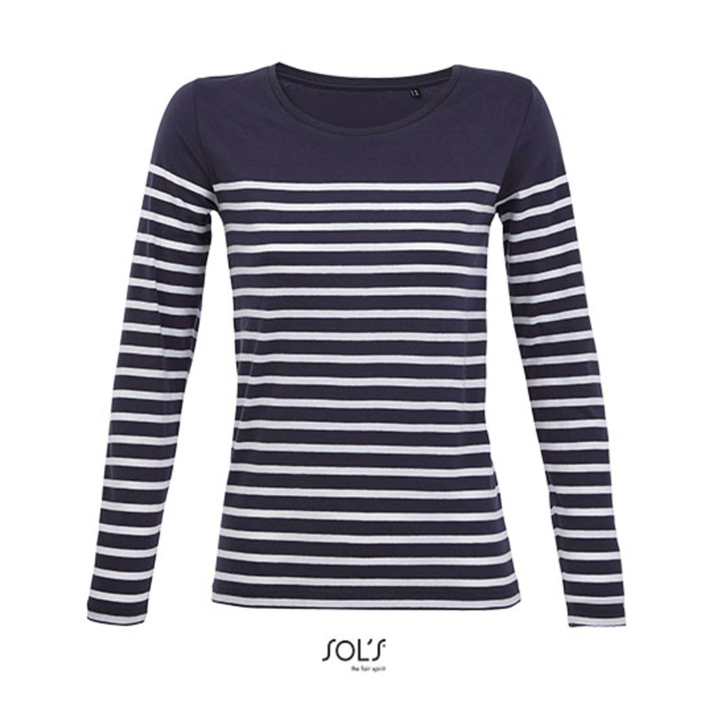 T-shirt a righe manica lunga da donna Matelot