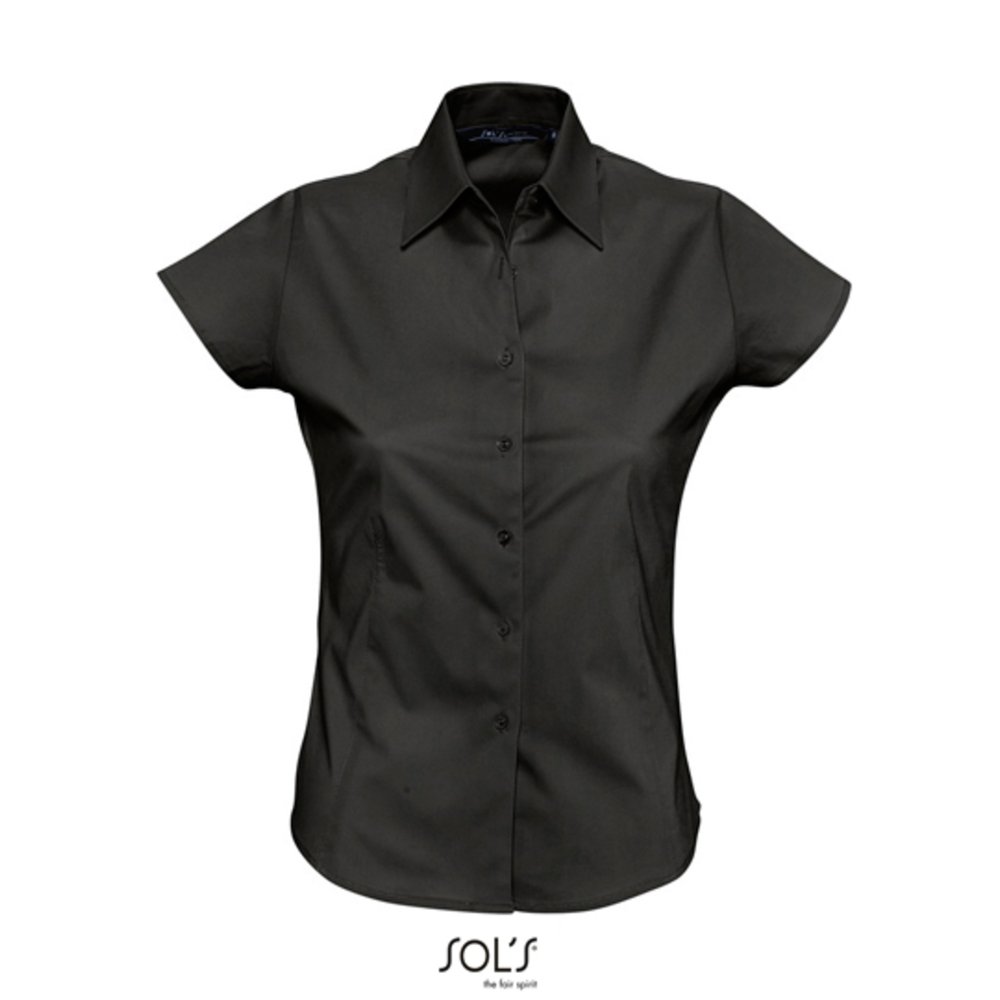 Ladies` Stretch-Blouse Excess Shortsleeve