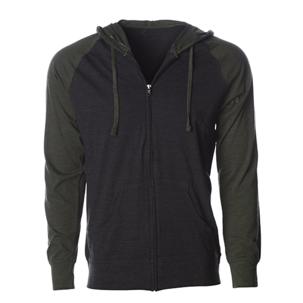 Men`s Lightweight Jersey Raglan Zip Hood