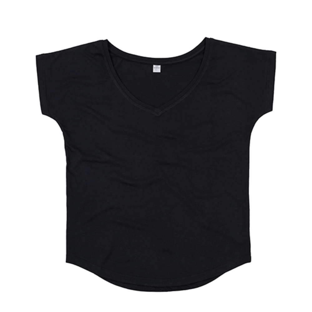 Camiseta holgada con cuello en V para mujer