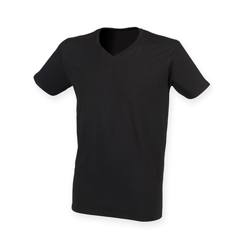 Camiseta con cuello en V elástica para hombre Feel Good