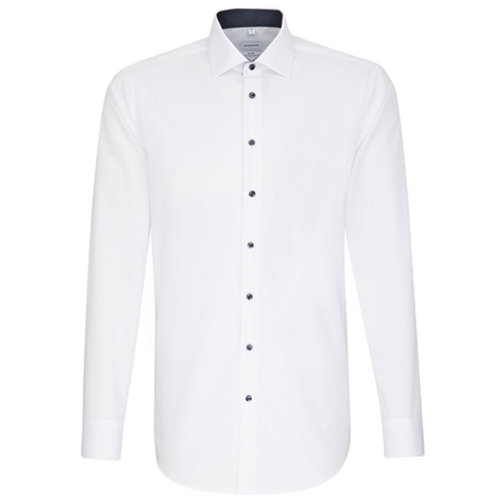 Camicia da uomo a maniche lunghe con vestibilità sagomata in popeline