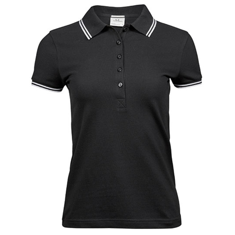 Womens Luxury Stripe Stretch Polo