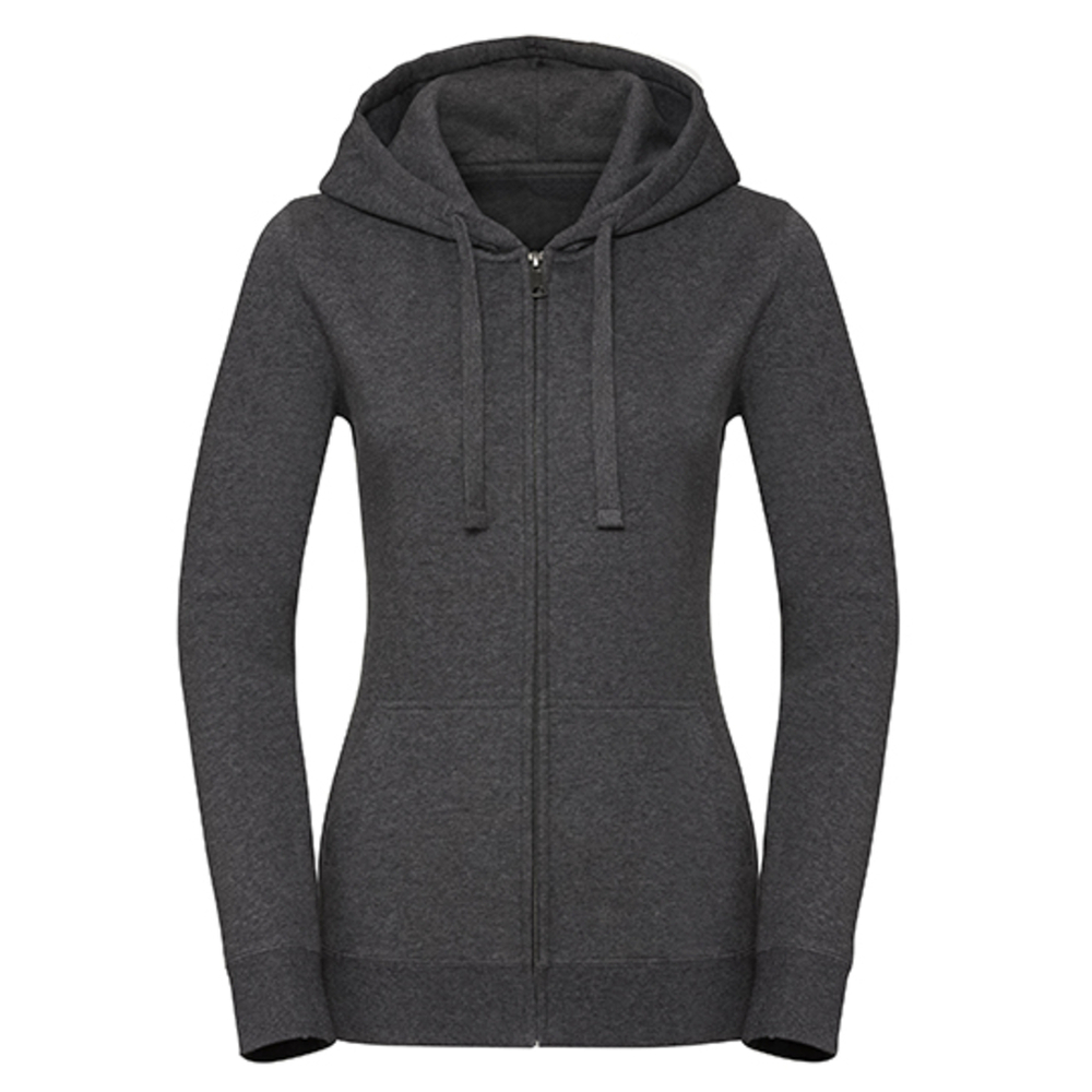 Ladies` Authentic Melange Zipped Hood Sweat
