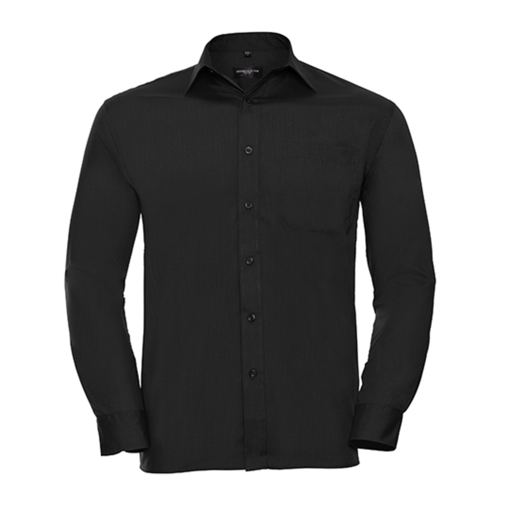 Camisa clásica de popelina de polialgodón de manga larga para hombre