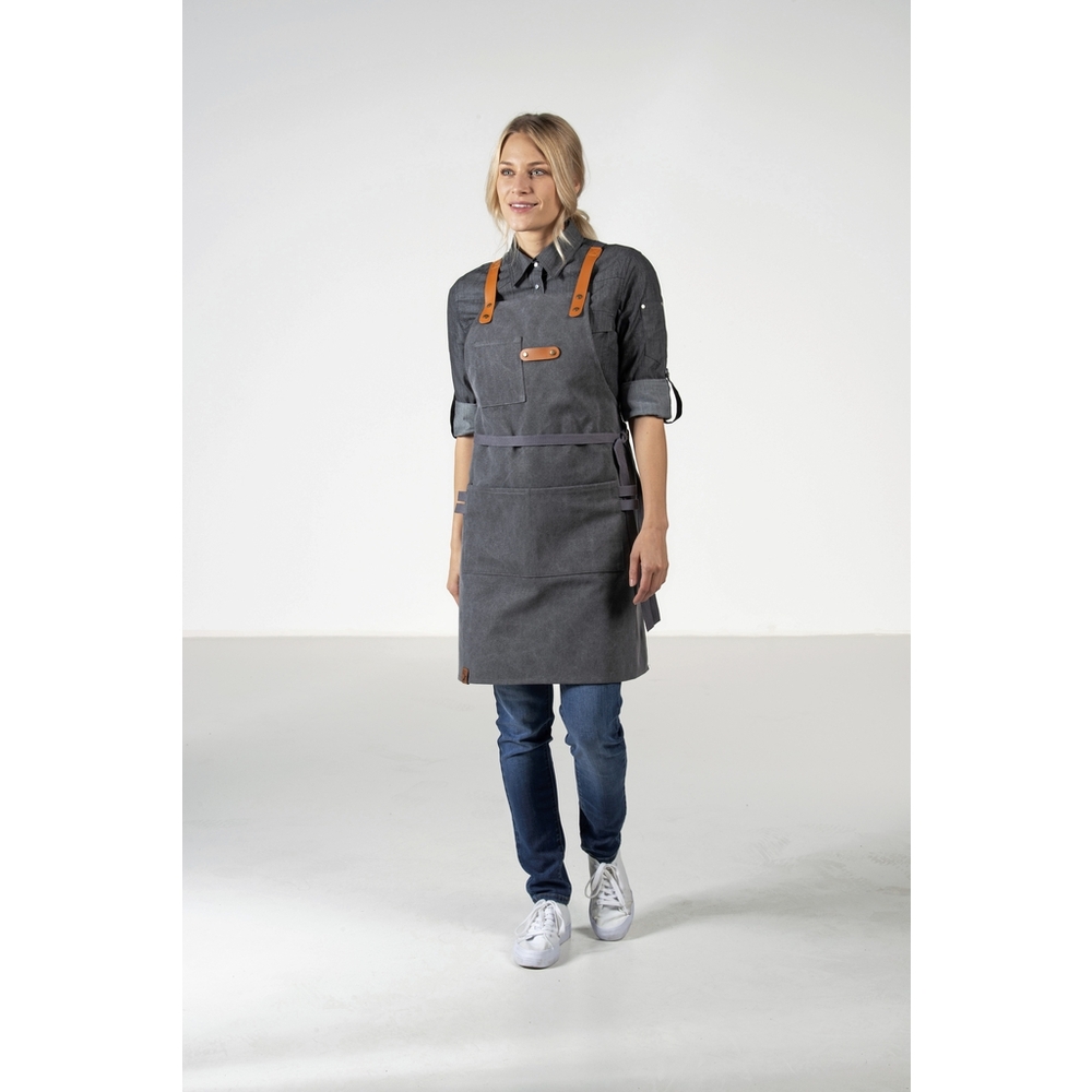 Latzschürze Canvas mit Zier-Label