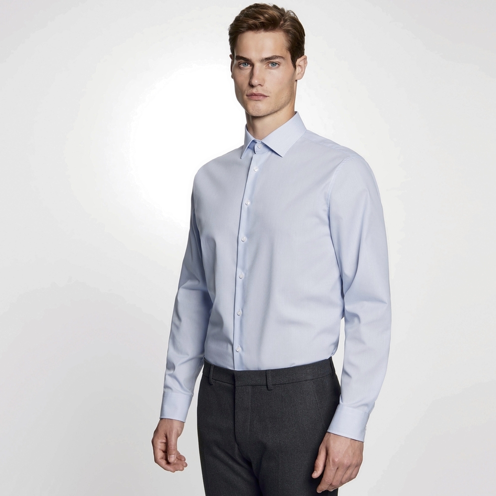 Men`s Shirt Shaped Fit Check/Stripes Longsleeve