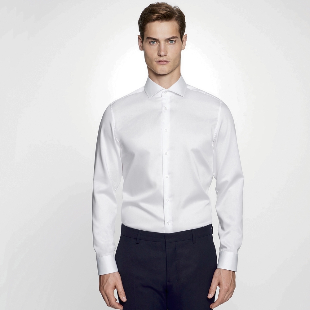 Men`s Shirt Shaped Fit Twill Longsleeve