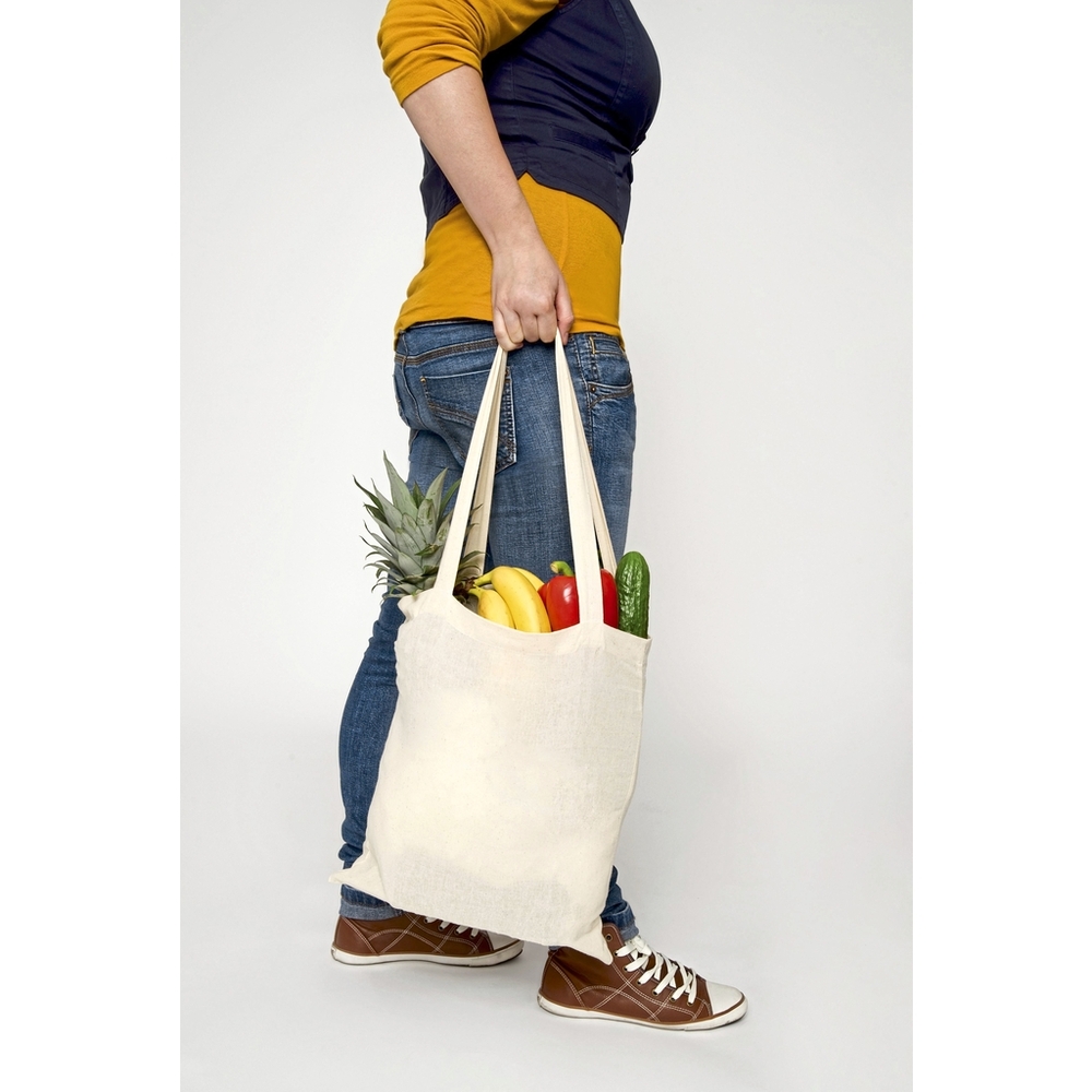 Baumwolltasche, natur, lange Henkel, Basic
