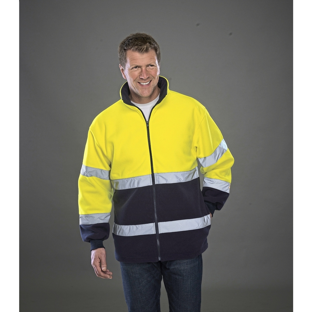 High Visibility 2 Bands 2-Tone Fleece Jacket