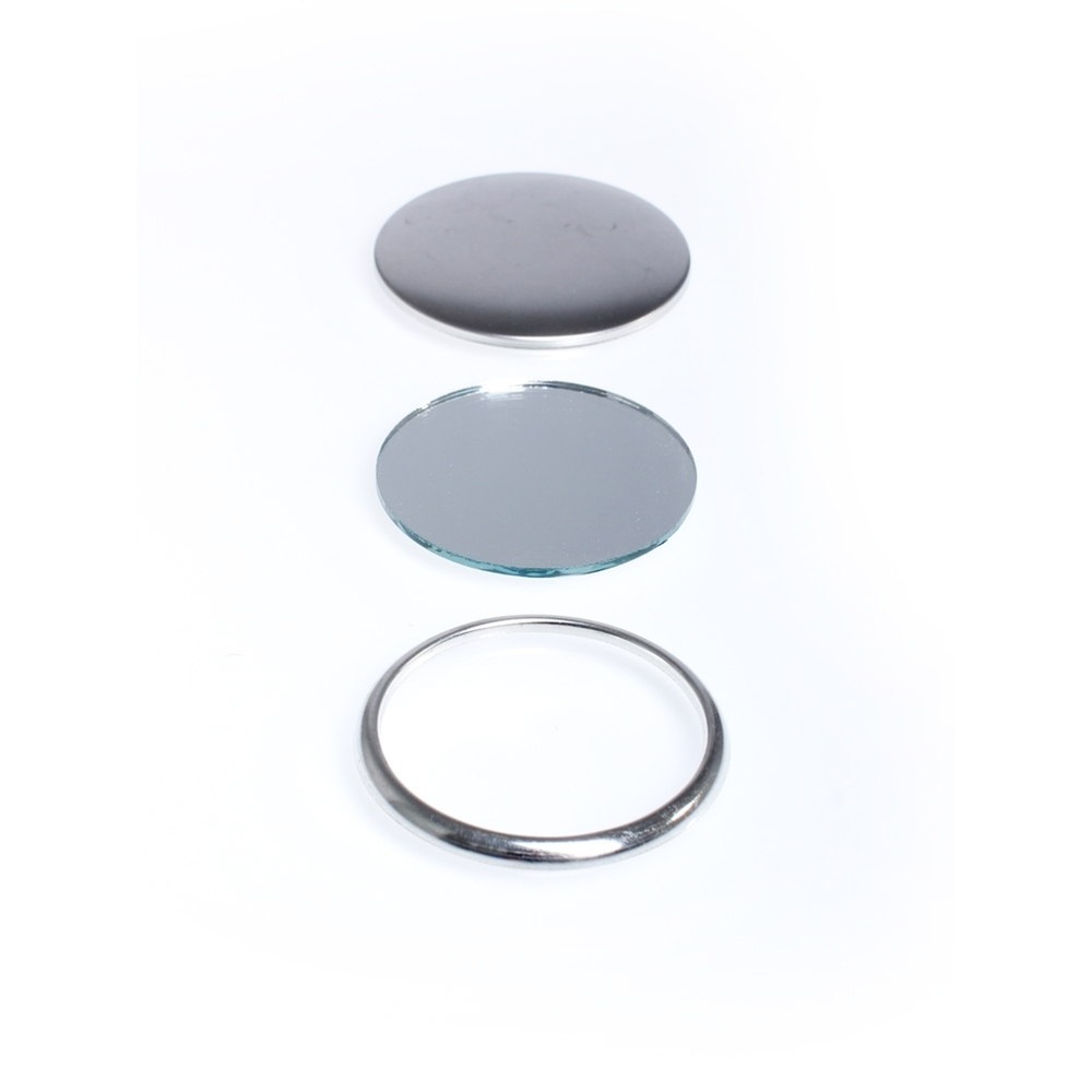 100 Buttons mit Make-Up Spiegel 50mm