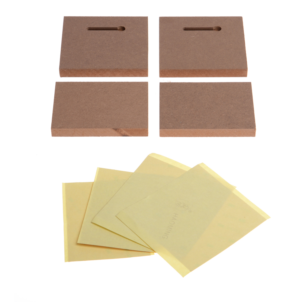 Klebeaufhängung MDF, 2 Hänger, 2 Abtandshalter
